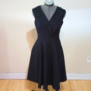 Orchid bloom retro swing pinup dress dress black sz 8